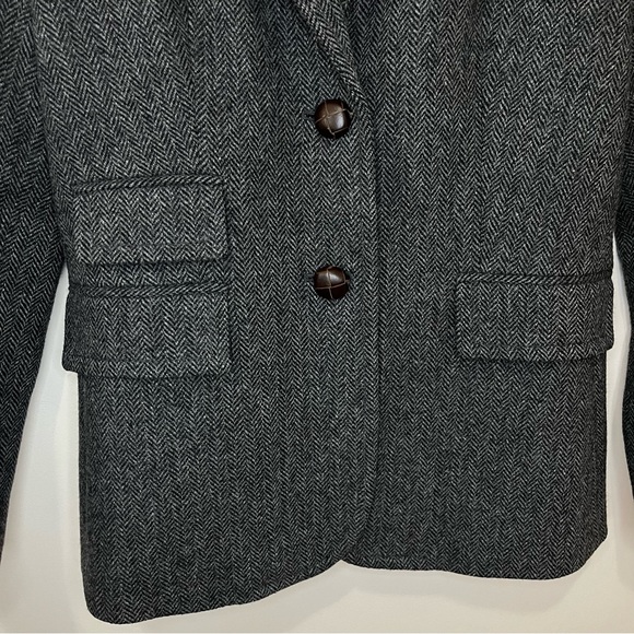 J.Crew Hack-ing Herringbone Blazer Grey Size 4 - Picture 5 of 11